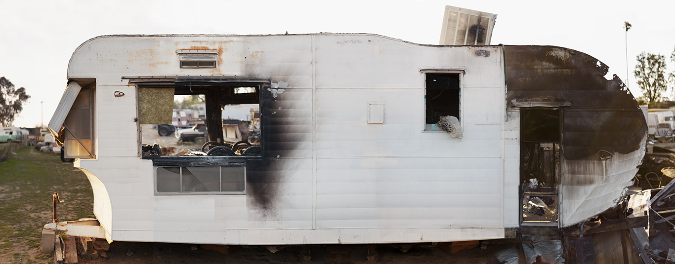 Image of a burned out trailer